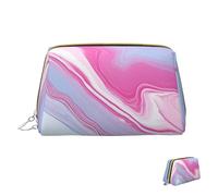 Cosmetic Bag Travel Makeup Bag Waterproof Toiletry Pouch Portable Wide Open Pouch Blue Marble Makeup Organizer Case Large Capacity Zipper Pouch Toiletry Bag for Women