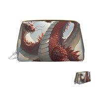 Cosmetic Bag Travel Makeup Bag Waterproof Toiletry Pouch Portable Wide Open Pouch Chinese Dragon Makeup Organizer Case Large Capacity Zipper Pouch Toiletry Bag for Women