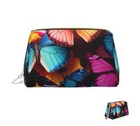 Cosmetic Bag Travel Makeup Bag Waterproof Toiletry Pouch Portable Wide Open Pouch Colorful Butterflies Makeup Organizer Case Large Capacity Zipper Pouch Toiletry Bag for Women
