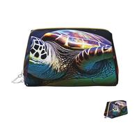Cosmetic Bag Travel Makeup Bag Waterproof Toiletry Pouch Portable Wide Open Pouch Colorful Tropical Sea Turtle Makeup Organizer Case Large Capacity Zipper Pouch Toiletry Bag for Women