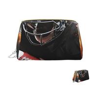 Cosmetic Bag Travel Makeup Bag Waterproof Toiletry Pouch Portable Wide Open Pouch Cool American Football Makeup Organizer Case Large Capacity Zipper Pouch Toiletry Bag for Women