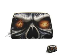 Cosmetic Bag Travel Makeup Bag Waterproof Toiletry Pouch Portable Wide Open Pouch Cool Evil Skull Makeup Organizer Case Large Capacity Zipper Pouch Toiletry Bag for Women
