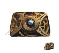 Cosmetic Bag Travel Makeup Bag Waterproof Toiletry Pouch Portable Wide Open Pouch Cool Steampunk Gears Makeup Organizer Case Large Capacity Zipper Pouch Toiletry Bag for Women