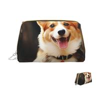 Cosmetic Bag Travel Makeup Bag Waterproof Toiletry Pouch Portable Wide Open Pouch Corgi Dog Makeup Organizer Case Large Capacity Zipper Pouch Toiletry Bag for Women