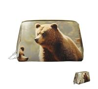 Cosmetic Bag Travel Makeup Bag Waterproof Toiletry Pouch Portable Wide Open Pouch Cute Bears Play in The Tree Makeup Organizer Case Large Capacity Zipper Pouch Toiletry Bag for Women
