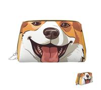 Cosmetic Bag Travel Makeup Bag Waterproof Toiletry Pouch Portable Wide Open Pouch Cute Corgi Dog Makeup Organizer Case Large Capacity Zipper Pouch Toiletry Bag for Women