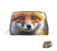 Cosmetic Bag Travel Makeup Bag Waterproof Toiletry Pouch Portable Wide Open Pouch Cute Fox Makeup Organizer Case Large Capacity Zipper Pouch Toiletry Bag for Women