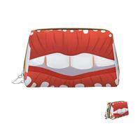 Cosmetic Bag Travel Makeup Bag Waterproof Toiletry Pouch Portable Wide Open Pouch Cute Graphic Red Lips Makeup Organizer Case Large Capacity Zipper Pouch Toiletry Bag for Women