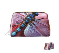 Cosmetic Bag Travel Makeup Bag Waterproof Toiletry Pouch Portable Wide Open Pouch Flower and Blue Dragonfly Makeup Organizer Case Large Capacity Zipper Pouch Toiletry Bag for Women