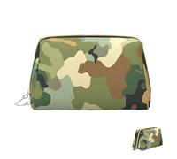 Cosmetic Bag Travel Makeup Bag Waterproof Toiletry Pouch Portable Wide Open Pouch Green Brown Camouflage Makeup Organizer Case Large Capacity Zipper Pouch Toiletry Bag for Women