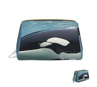 Cosmetic Bag Travel Makeup Bag Waterproof Toiletry Pouch Portable Wide Open Pouch Orca Killer Whale Makeup Organizer Case Large Capacity Zipper Pouch Toiletry Bag for Women