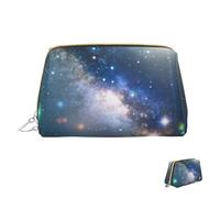 Cosmetic Bag Travel Makeup Bag Waterproof Toiletry Pouch Portable Wide Open Pouch Planets Stars and Milky Way Galaxy Makeup Organizer Case Large Capacity Zipper Pouch Toiletry Bag for Women