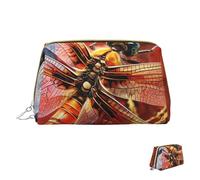 Cosmetic Bag Travel Makeup Bag Waterproof Toiletry Pouch Portable Wide Open Pouch Red Dragonfly Makeup Organizer Case Large Capacity Zipper Pouch Toiletry Bag for Women
