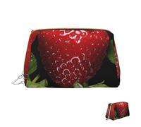 Cosmetic Bag Travel Makeup Bag Waterproof Toiletry Pouch Portable Wide Open Pouch Red Strawberry Makeup Organizer Case Large Capacity Zipper Pouch Toiletry Bag for Women