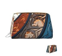 Cosmetic Bag Travel Makeup Bag Waterproof Toiletry Pouch Portable Wide Open Pouch Spiral and Curve Patterns Makeup Organizer Case Large Capacity Zipper Pouch Toiletry Bag for Women