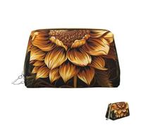 Cosmetic Bag Travel Makeup Bag Waterproof Toiletry Pouch Portable Wide Open Pouch Sunflower Makeup Organizer Case Large Capacity Zipper Pouch Toiletry Bag for Women