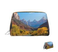 Cosmetic Bag Travel Makeup Bag Waterproof Toiletry Pouch Portable Wide Open Pouch Zion National Park Makeup Organizer Case Large Capacity Zipper Pouch Toiletry Bag for Women