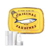 Cosmetic Bag - Travel Toiletry Bag Cosmetic Organizer Bag | Funny Boxed Sardines Design Cosmetic Storage Bag for Skin Care, om, yellow, riferimento alla descrizione, Please refer to description