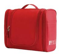 Cosmetic Bag Waterproof Nylon Travel Organizer Bag Unisex Women Cosmetic Bag Hanging Travel Makeup Bags Washing Toiletry Kits Storage Bags for Daily Travel(Red)