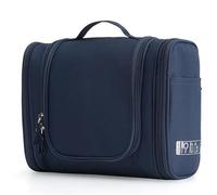 Cosmetic Bag Waterproof Nylon Travel Organizer Bag Unisex Women Cosmetic Bag Hanging Travel Makeup Bags Washing Toiletry Kits Storage Bags for Daily Travel(Navy Blue)
