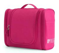 Cosmetic Bag Waterproof Nylon Travel Organizer Bag Unisex Women Cosmetic Bag Hanging Travel Makeup Bags Washing Toiletry Kits Storage Bags for Daily Travel(Pink)