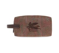 Cosmetic bag with embroidered logo- male- Etro- Toilet Bags- Brown- ONE SIZE- Bags ONE SIZE