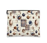 Cosmetic Bag with Planetary Design, Vintage Artistic Makeup Pouch for Women, Portable Zipper Organizer, Perfect for Travel and Everyday Use, Brown, 7x9 Inch, Planets