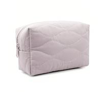 Cosmetic Bag with Zipper Puffy Padded Makeup Organizer for Handbag Travel Small Pouch Purse for Women Girls Waterproof Portable Pink