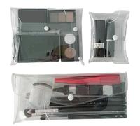 Cosmetic Bags 3Pcs Clear Makeup Bag S/M/L PVC Transparent Mini Clear Pouch Cosmetic Organizer Bag with Snap Closure for Vacation Travel, Bathroom and Organizing Makeup Bag