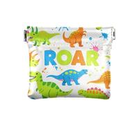 Cosmetic Bags for Purse Cartoon Roaring Dino Fluorescent Blue Green White Waterproof Mini Makeup Bag for Men Women Travel monedero para mujer pequeno