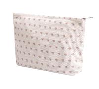 Cosmetic Bags for Women - Corduroy Cosmetic Bag Aesthetic Women Handbags Purses Smile Dots Makeup Organizer Storage Makeup Bag Girls Case Bags, Flowers-Apis, Kawaii Cute Corduroy Cosmetic Bags Women