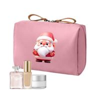 Cosmetic Bags for Women - Santa Claus | Waterproof Christmas Makeup Palette Bag | For Women Teenager Girls Lipstick Cosmetic Mirror Holiday Travel Holiday, pink, see description, See description