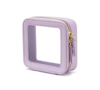 Cosmetic Bags Mini Clear Makeup Bag Small Cosmetic Bags Travel Toiletry Pouch Organizer TSA Approved Make up Case with Zipper Makeup Bag(Lila)