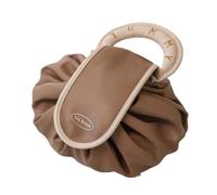 Cosmetic Bags Portable Makeup Bag Foldable Cosmetic Storage Bag with Handle Organizer Pouch Versatile Storage Foldable Toiletry Bags with Zip(Brown)