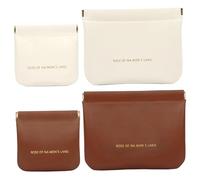 Cosmetic Bags Snap Closure Leather Organizer Pouch Set, 4-Pack Purse Organizer Pouches, Small and Large Portable Snap Closure Pouch for Cosmetics, Jewelry, Cables