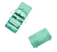 Cosmetic Bags Women Cosmetic Bag Foldable Nylon Bag Rope Makeup Bag 4pcs in 1 Zipper Mesh Separable Travel Portable Cosmetics Pouch(Green)