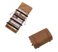 Cosmetic Bags Women Cosmetic Bag Foldable Nylon Bag Rope Makeup Bag 4pcs in 1 Zipper Mesh Separable Travel Portable Cosmetics Pouch(Khaki)