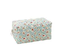 Cosmetic Bags Women's Ditsy Floral Pattern Quilted Makeup Bag, Elegant Large Capacity Cosmetics Storage Bag Cute Versatile for Women Girls with Zip(Blue Cherry)