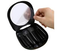 Cosmetic Brush Set - Portable Makeup Tool Kit, 6 Pieces Beauty Supply | Travel-Friendly Makeup Brushes with Mirror Cat Design Box, Stylish Organizer for Daily Use Birthdays Women Friends