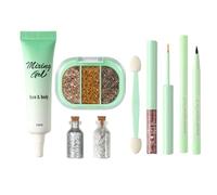 Cosmetic Bundle - Beauty Assortment, Radiant Lower Lid Pigment System, Portable Chic Face Enhancer Package with Elegant Finish, Starter Appeal for Celebration Dating Ceremony Stage Use