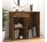 Cosmetic Cabinet Smoked Oak Wood Material 80 x 40 x 75 cm with Drawers and Compartments Modern Multi-Purpose Cabinet for Living Room Bedroom Office with Lots of Storage Space and Space-Saving Storage