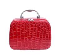 Cosmetic Case Makeup Kit Bag Women Travel Toiletry Bags Portable Pouch Barber Case Toiletry Beauty Vanity Bags(Red)