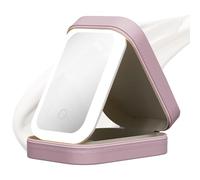 Cosmetic Case with Illuminated Mirror - LED Cosmetic Organizer Dustproof Cosmetic Box | Travel Cosmetic Holder with Handle, Portable Mirror Storage Bag, Travel Toiletry Bag, Travel Glamour Kit, Powder