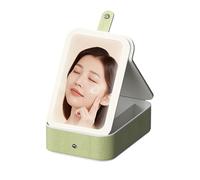 Cosmetic Case with Makeup Mirror - Textured Organizer Bag,Portable Artist Storage Bag, Makeup Accessories Tools Case with Bright Led Lights for Brushes