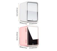 Cosmetic Fridge For Skincare, With Led Mirror, 8L Capacity Mini Fridge, Hot And Cold, Car And Home Dual Use Mini Desk Fridge, Cosmetic Fridge For Skincare,Pink