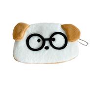 Cosmetic Items Bag Coin Purse Keychain Lovely Small Wallets Plush Pouches with Zippers Makeup Bag Gifts Plush Purse, Brown Ears, Mass Beauty