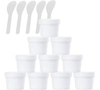 Cosmetic jar， 12 PC Empty Leakproof Cosmetic Pot Container with Lids with 6(White,100ml)