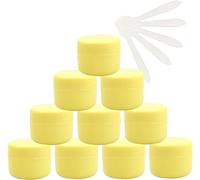 Cosmetic Jars 12 PC Empty 50ml Pink Plastic Cosmetic Jars with Screw Lid, 50g Small Pot with Inner Linner for Cosmetic Travel Gel Lip Balm + 5X Spatula(Geel,100ml)