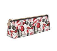 Cosmetic Lipstick Perfume Art Print Student Pencil Case Large Capacity Triangle Pouch Daily Essentials School College