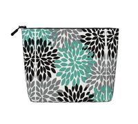 Cosmetic Makeup Bag – Dahlia Flower Print Fake Hemp Travel Toiletry Organizer, One Pack for Multiple Uses, Daily Storage